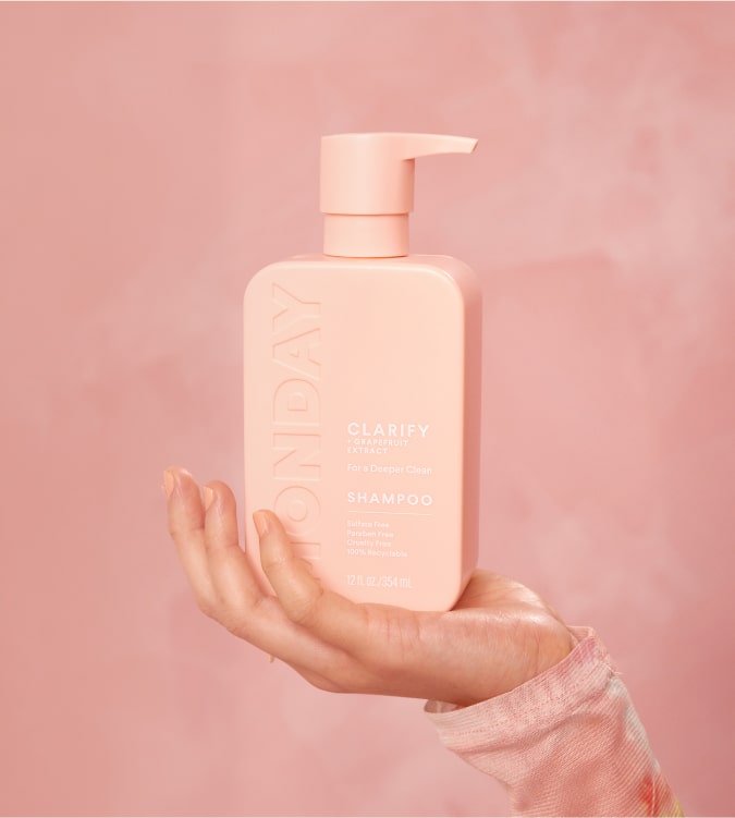 Campaign photography featuring MONDAY Haircare products, variation 39.