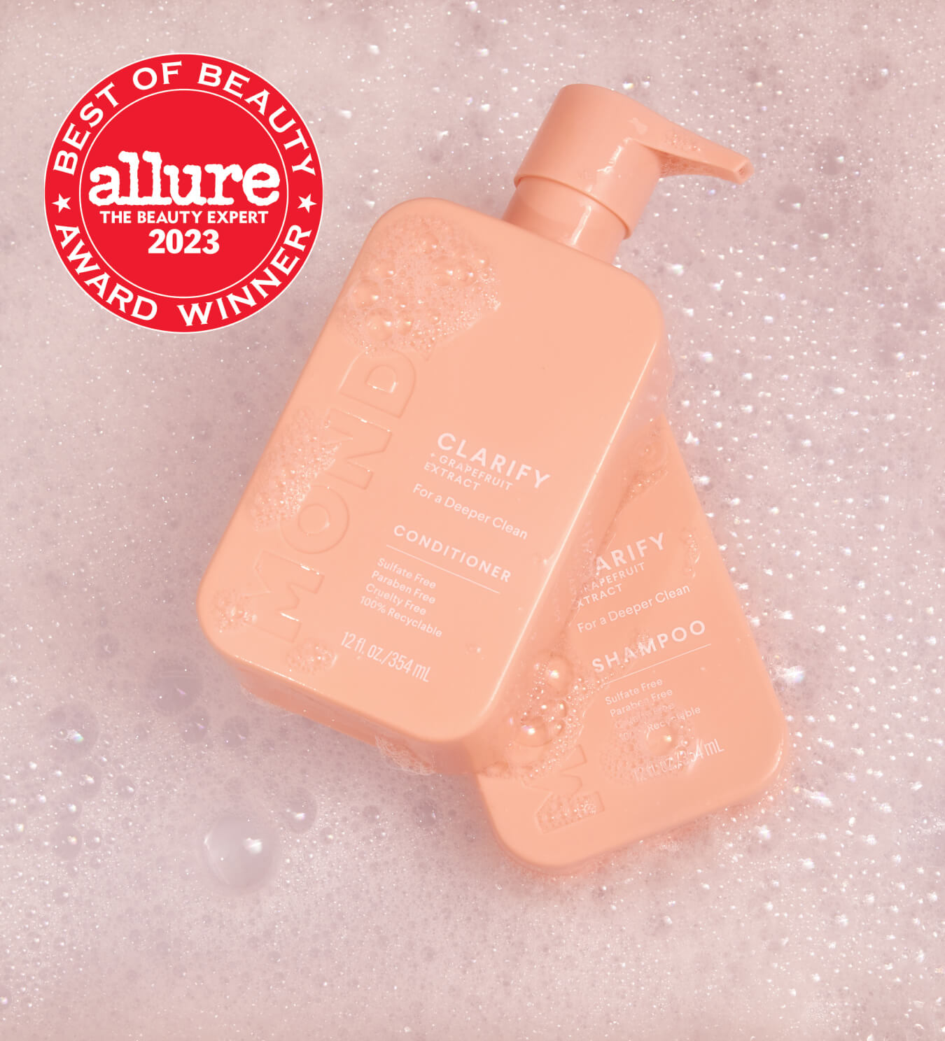Award badge artwork for MONDAY Haircare.